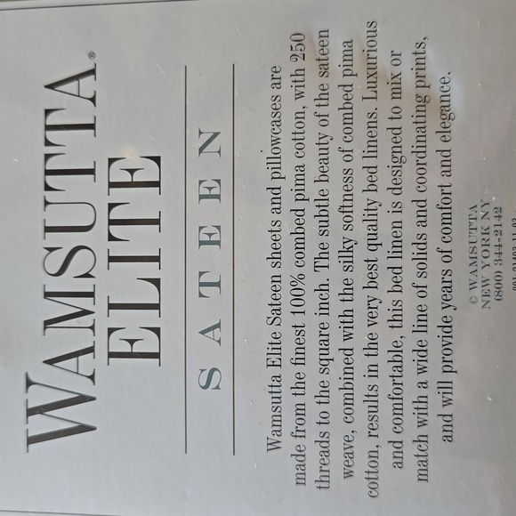 Wamsutta Elite Sateen King Flat Sheet + 2 King Pillowcases / Cream (NWT) - Picture 7 of 7